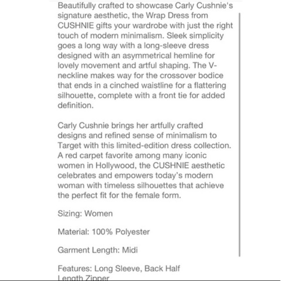 NWT {Cushnie for Target} Wrap Dress - Picture 6 of 10